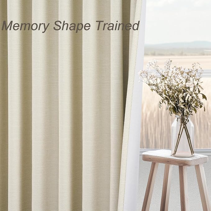 Topfinel 100 Inch Long Ivory White Black Out Custom Drapery Panels, Ceiling - Image 4