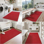 Hallway Runner Rug Woven Washable Long Kitchen Runner Red 2x5 ft | Boho Soft - Image 8