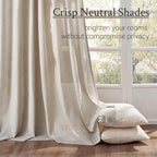 100 Inches Long Oatmeal Colored Pinch Pleat Sheer Curtains - Image 4