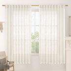 Light Filtering Linen Curtains 63 inches Long by LAMIT