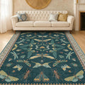 Insect Blue Green Living Room Rug 5x8 by HazoHaus