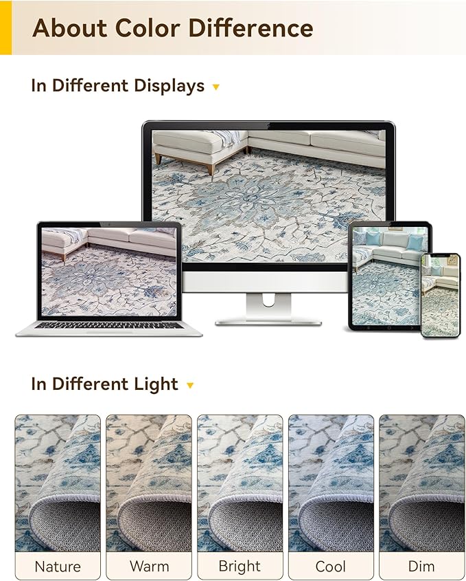 RELEANY Washable Area Rug, Runner 3'x7', Water Repellent, Pet Friendly - Image 8