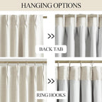 Vision Home Natural Pinch Pleated Full Blackout Curtains Linen Blended Room - Image 6
