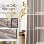 Brownish Grey Linen Curtains for Living Room 86 Inches Long Back Tab Light - Image 3