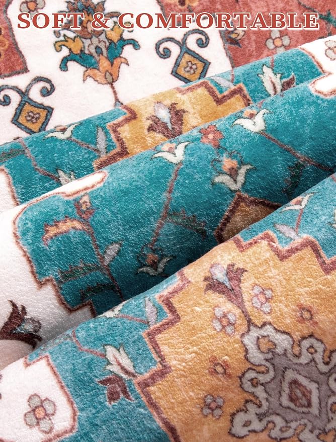 SERISSA 2x5 Washable Non Slip Boho Runner Rug - Image 4