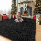 Amdrebio Black Big Shag Kids Area Rug 6x9 - Image 9