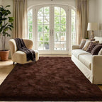5x7 Brown Fluffy Soft Area Rug Non-Slip - Image 2