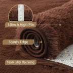 6x9 Large Brown Fluffy Soft Area Rug Non-Slip - Image 6