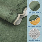 GarveeHome Round Rugs 4ft Scalloped Washable Small Circle Rug - Image 5