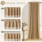 100% Blackout Linen Curtains 120 Inch Length 2 Panels Set - Image 6
