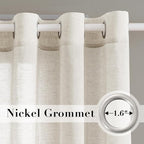 H.VERSAILTEX Elegant Natural Linen Curtain Panels Energy Efficient Semi - Image 2