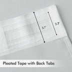 MIULEE Greyish White Back Tab Blackout Curtains 52x102 Inch Long 2 Panels | Rod - Image 4