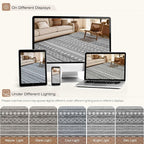 cotiled 10x12 Area Rugs Washable Boho Living Room Rug Beige Grey | Solve Modern - Image 9