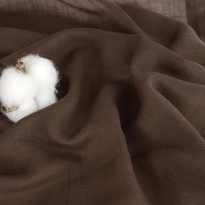 BGment Brown Linen Curtains 80 Inches Long - Image 8