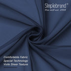 Simplebrand Blue Sheer Curtains 96 Inches Long, Light Filtering Rod Pocket - Image 8