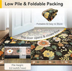 RELEANY Floral Washable 3x5 Area Rugs Black/Yellow | Flower Carpet Print Boho - Image 5