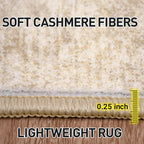 8x10 Area Rugs for Living Room: Washable Abstract Beige Badroom Carpet | - Image 7