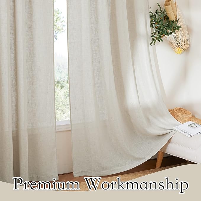 RYB HOME Linen Curtains for Bedroom - Image 4