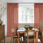 Extra Long Terracotta Pleated Linen Curtains 120 Inches Long Firebrick | Light - Image 9