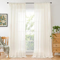 BGment 96 Inches Long Ivory Linen Curtains by BGment