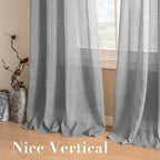 H.VERSAILTEX Linen Curtains Natural Linen Semi-Sheer Curtains 2 Panels Nickel - Image 7