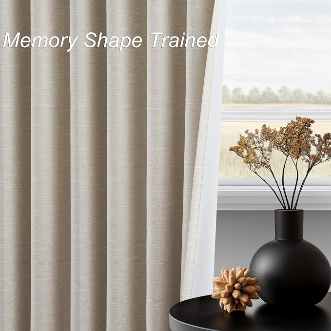 Topfinel 105 Inch Linen Blackout Curtains - Image 4