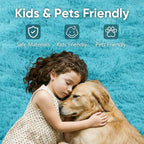 5x7 Blue Fluffy Soft Area Rug Non-Slip - Image 7