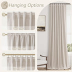100% Blackout Curtains 96 Inch Length 2 Panels Set - Image 6