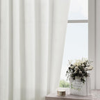 Off White Semi Sheer Linen Curtains 94 inch Length - Image 2