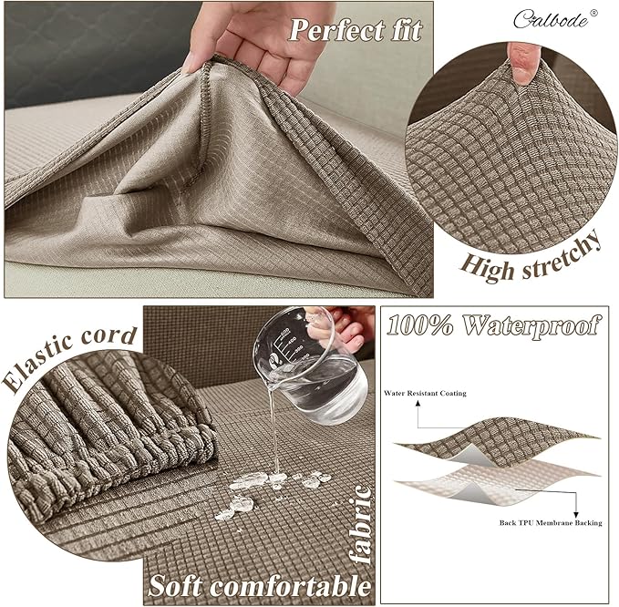 CALBODE 12Pcs Outdoor Stretch Cushion Covers, Waterproof Outdoor Chair Cushion - Image 3