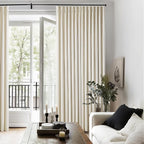 Pleated Cream Beige Linen Blackout Curtains - Image 8
