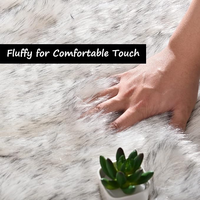 Goolela Sheepskin Area Rug 5x7 for Bedroom Living Room Fluffy Fuzzy Furry Rug - Image 5