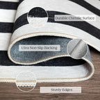 Black and White Striped Outdoor Rug - Image 3