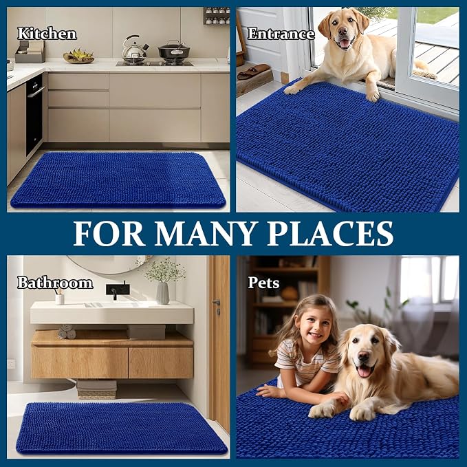 OLANLY Dog Door Mat for Muddy Paws 34x21, Super Absorbent Chenille Mud Mat | - Image 8