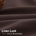 Coffee Linen Semi Sheer Curtains 120 Inches Long 2 Panels Set Back Tab Loop - Image 5