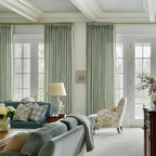 Sage Green Pinch Pleat Linen Semi Sheer Curtains 90 Inches Long 2 Panels | - Image 6
