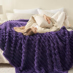 NEWCOSPLAY Fleece Ribbed Cozy Twin Blanket - Image 4