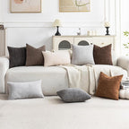 Set of 4 Soft Textured Decorative Throw Pillow Covers 12x20 Inch Cozy Farmhouse - Image 2