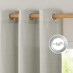 NICETOWN Gray Linen Doorway Curtains 80 inches Long, Grommet Thick Linen Weave - Image 4
