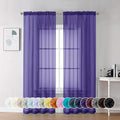 Chyhomenyc Purple Sheer Curtains 84 Inches Long by Chyhomenyc
