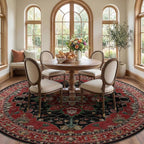 RELEANY Washable Area Rug, Round 8ft, Water Repellent, Pet Friendly, Vintage - Image 2