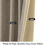 MIULEE 100% Blackout Linen Curtains 42 x 63 Inch Faux Linen 2 Panels | Thermal - Image 6