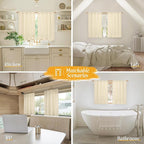 45 Inch Length Beige Short Linen Curtains - Image 6