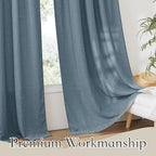 RYB HOME Light Filtering Linen Sheer Curtains 72 inch Long - Image 4