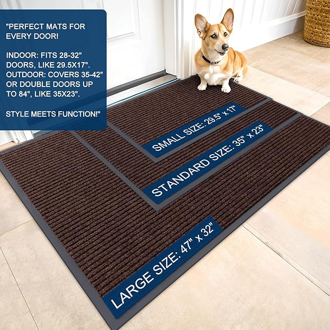 OLANLY Front Door Mat 47x32, Waterproof Heavy-Duty Indoor Outdoor Doormat | - Image 2
