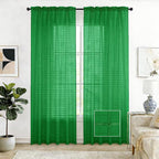 SpaceDresser Check Sheer Curtains 54 Inches Long by SpaceDresser