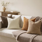 MIULEE Soft Decorative Chenille Fall Pillow Covers Brown 20x20 Pack of 4 | - Image 3