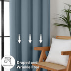 Simplebrand Ava Stone Blue Blackout Curtains - Image 7