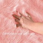 Latepis Pink Runner Faux Sheepskin Fur Rugs 2X5 Fluffy Rug - Image 4
