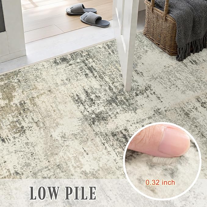 Area Rug Living Room: 3x5 Modern Washable Soft Carpet Ash Brown | - Image 6